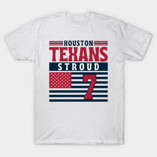 Houston Texans Stroud 7 American Flag Football T-Shirt